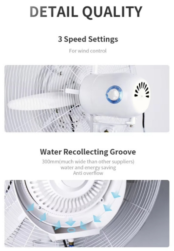 26 30 Inch Industrial Outdoor Electric Stand Floor Water Spray Ventilador air Coolers Maker Mist Fan Sprayer factory