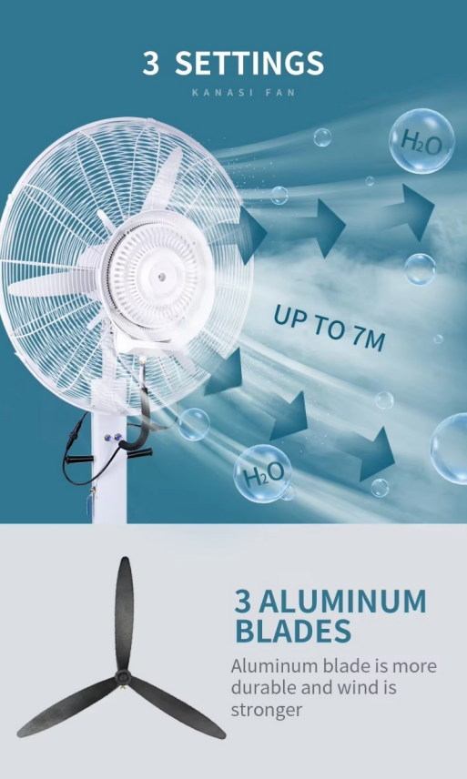 26 30 Inch Industrial Outdoor Electric Stand Floor Water Spray Ventilador air Coolers Maker Mist Fan Sprayer details