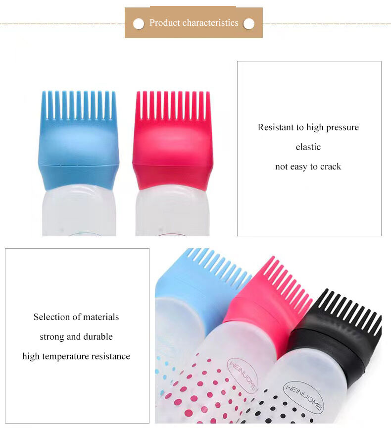 Professional Custom Salon Empty Clear Plastic 180ml Squeeze Applicator Bottles for Hair Oil Hair Dye Bottle