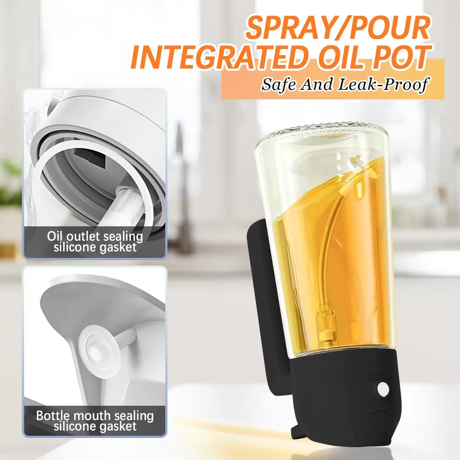 Wholesale Custom Olive Oil Dispenser Bottles Cooking Oil Sprayer 470 ml Glass Oil Spray Bottles with Quality Nozzles for Barbecu