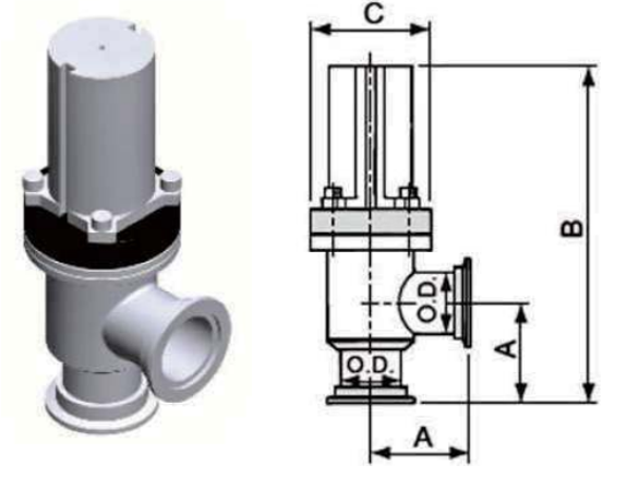 KF Flange Pneumatically vacuum valves with Bellows factory
