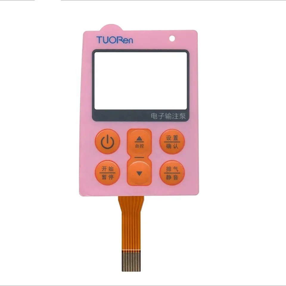 Fábrica personalizada, circuito FPC, interruptor de membrana con botones táctiles capacitivos, panel de membrana con superposición gráfica