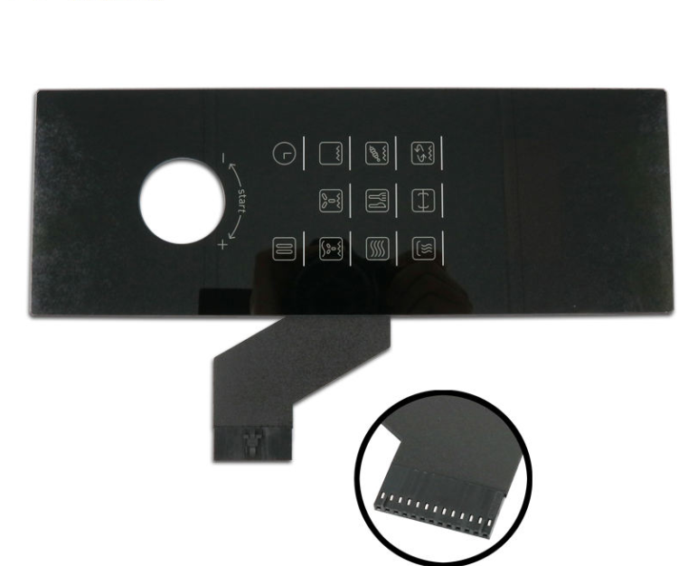 OEM Customize New Design Acrylic Tempered Glass Touch Switch Control Panel Silver Ink Grid 