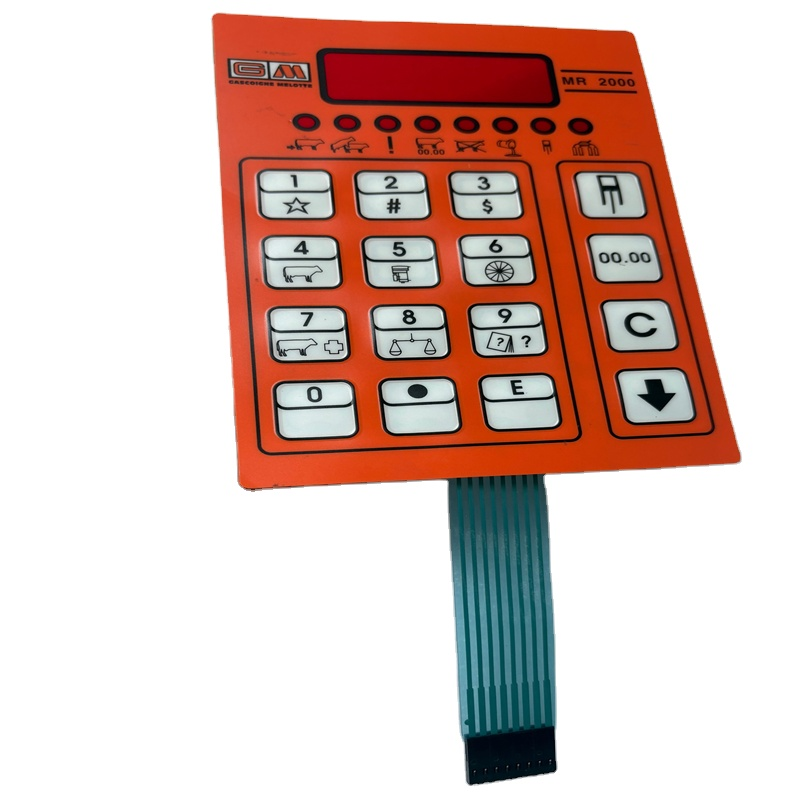 Custom Graphic Overlay Button Panel Foil Keyboard Tactile Metal Dome Membrane Switch With 3M467 Adhesive for Milking Equipment