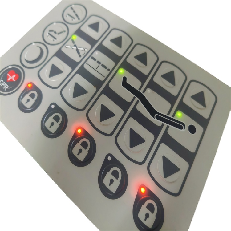 High Quality Customized Keypads & Keyboards Polyester Material LED Membrane Switch Keypad Backlight Panel for Medical Equipment