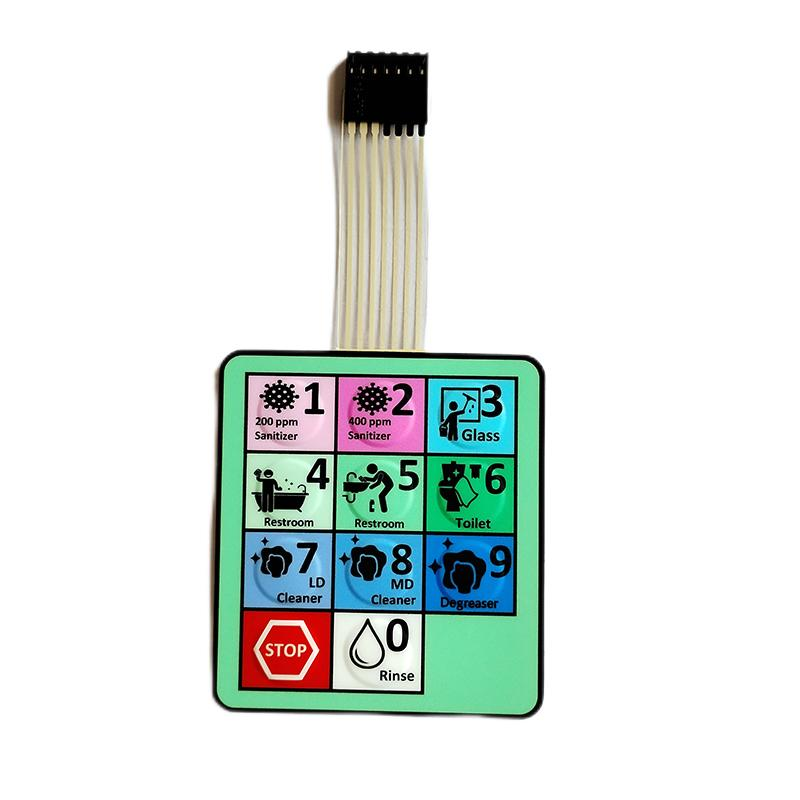 Schalter-Bedienfeld, Aufkleber-Tastenfeldoverlay, Funktionstaster-Schaltungsmembran, individuelle Membranschalterplatte/Membrantastatur