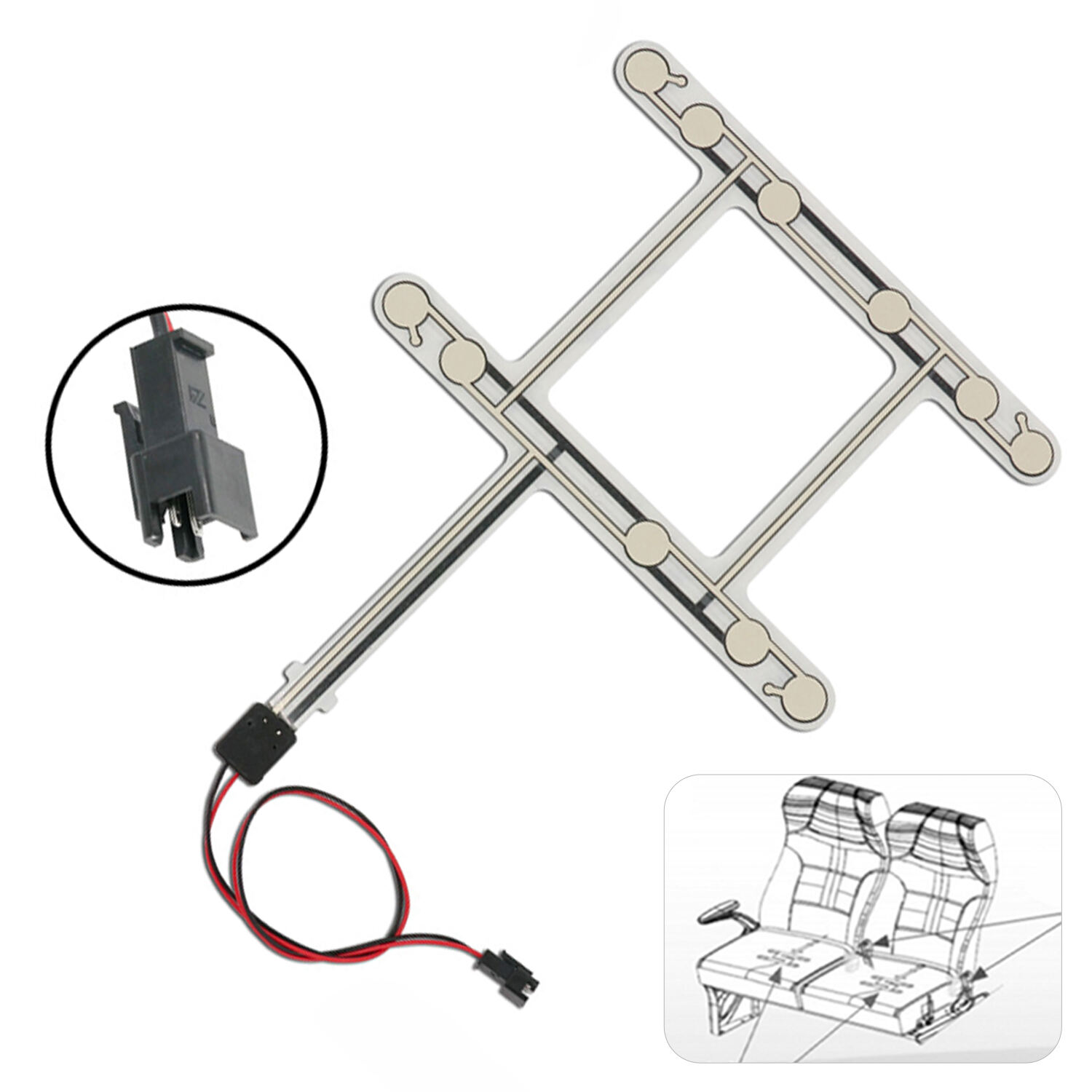 Keypad Mobil Sabuk Pengaman Pengingat Sensor Hunian Truk Peringatan Getaran Sabuk Belakang Korektor Resistor Fleksibel Tekanan Film Tipis