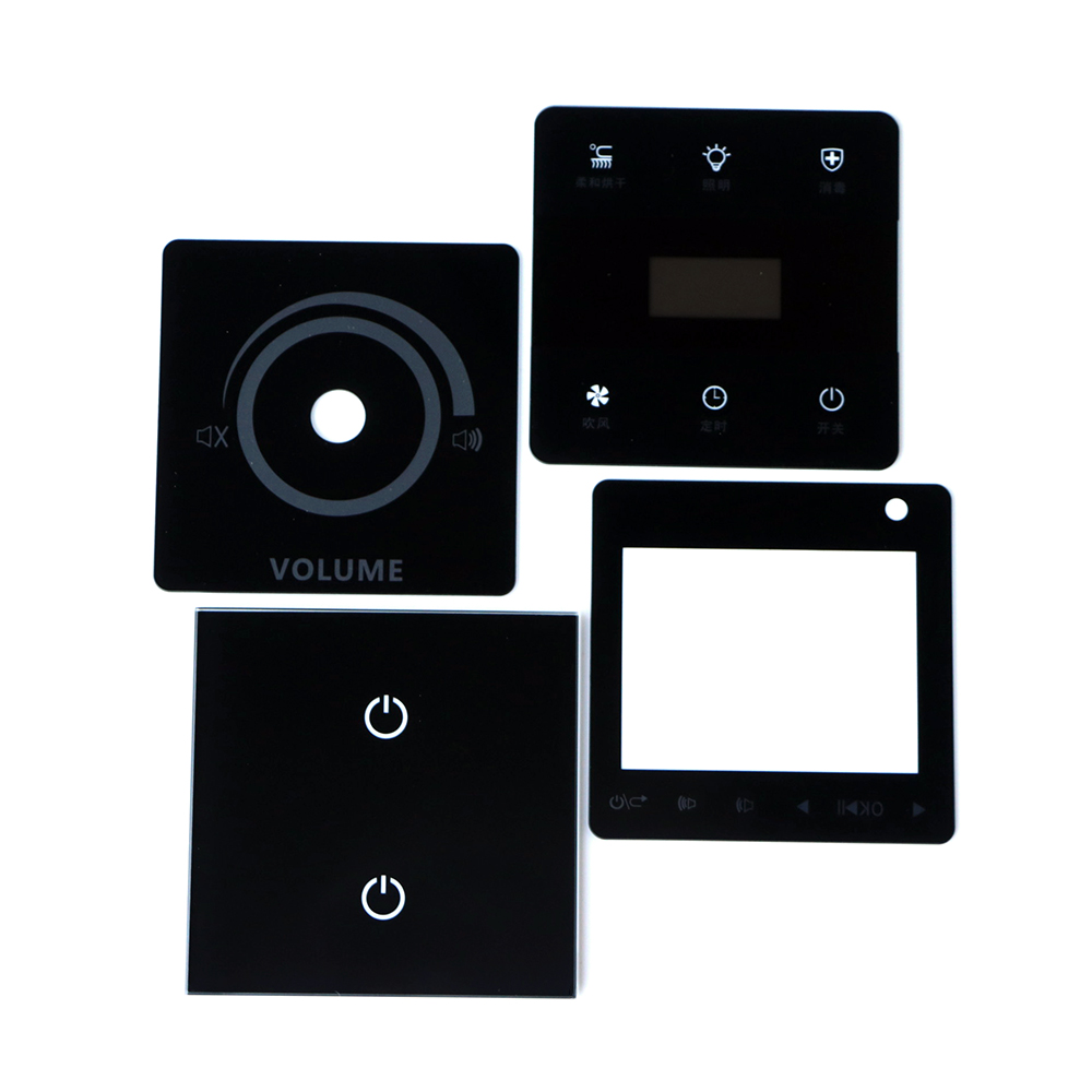 Custom 1mm 2mm 2.5mm kapal na Tempered Ceramic Fritte Silk Screen Printing Glass Touch Screen para sa Home Appliance Panel