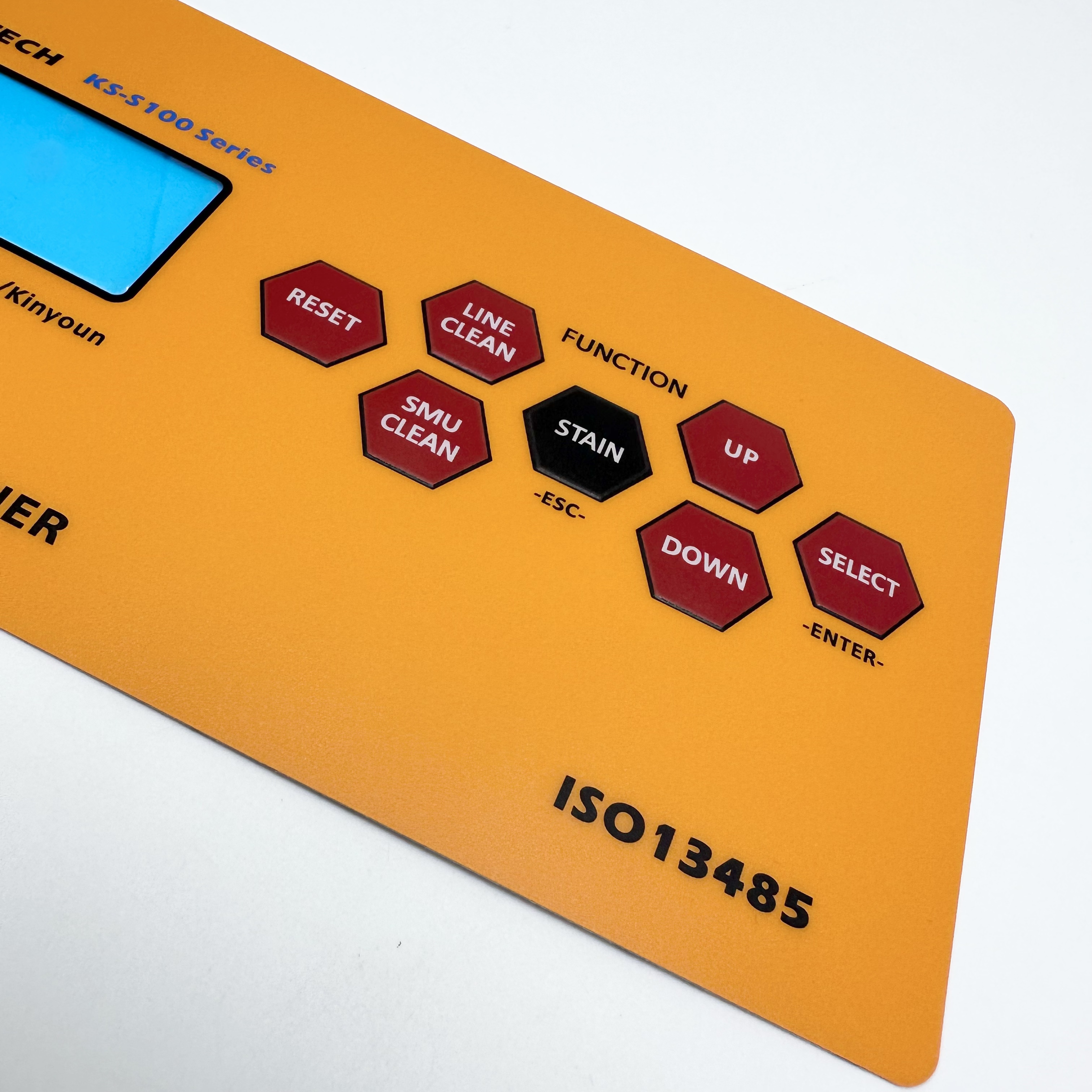 Custom ISO13485 Medical Silicone Membrane Switch Panel with Tactile Buttons Graphic Overlay for Lab Auto Stainer Home Appliance
