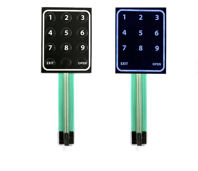 Custom Membrane Switch With LED Illuminated Keypad for Control Panel