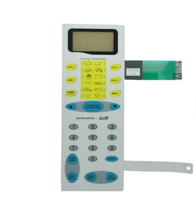 Flache Mikrowellenherd-Membrantastatur mit Kohle-Ink-Schild