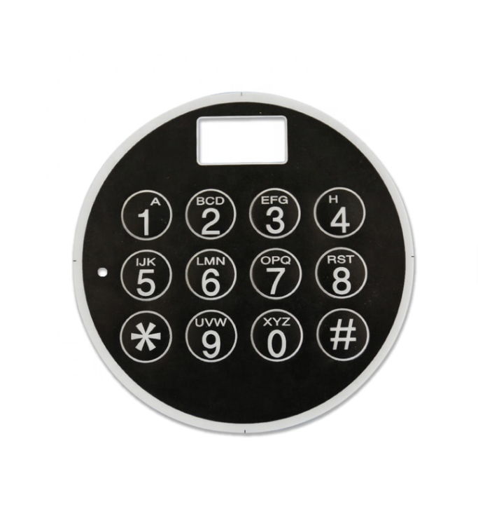Seirbhís OEM Saincheaptha Salann Foirgnimh Tactile Control Graphic Overlay Le haghaidh Rialúchán Bhanca Switcheanna Uisce-Phléascach