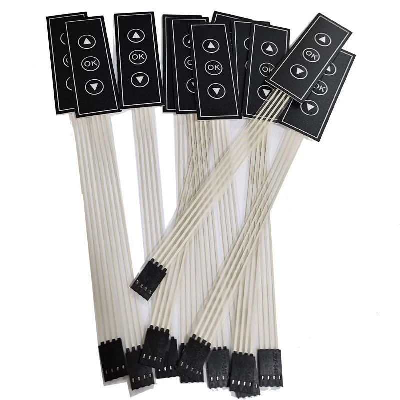 Good quality factory directly 3key push button membrane overlay led membrane switch panel keyboard
