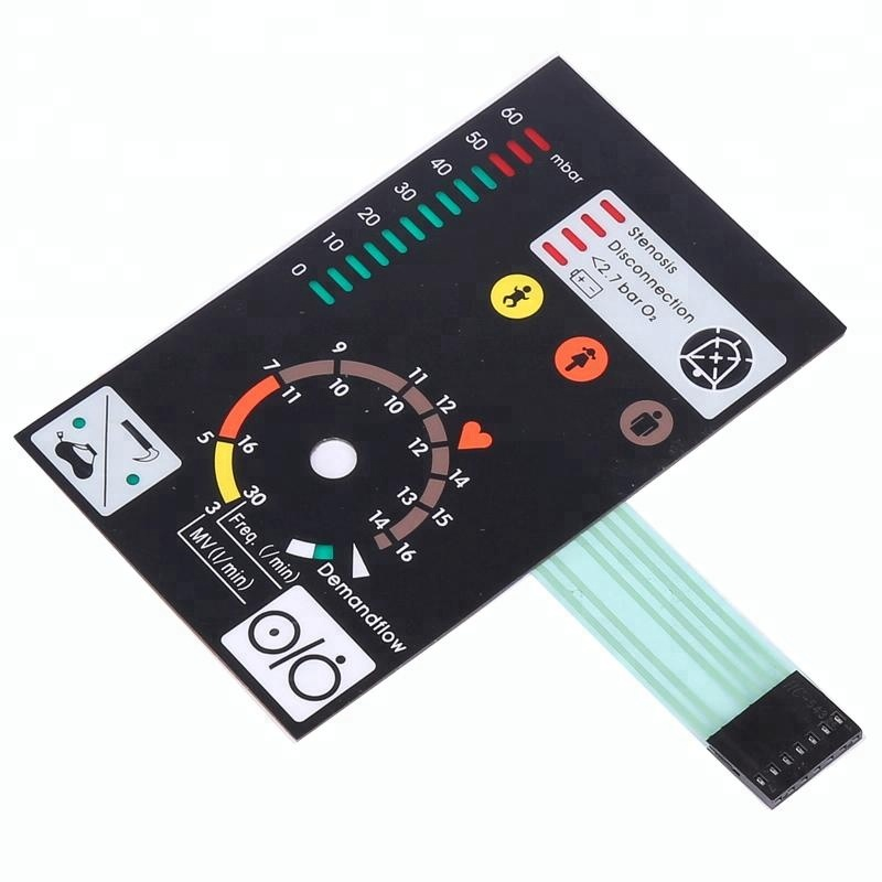 Silicone Membrane Keypad Controller with Graphic Overlay Home Appliance-Compatible Metal Dome Contact for Home Use