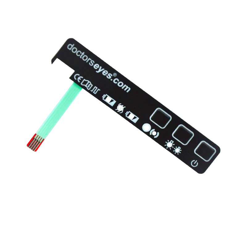 Individuelle 1x3-Tasten LED-Hintergrundbeleuchtung Seidendruck Poly-Dome Membranschalter-Tastatur