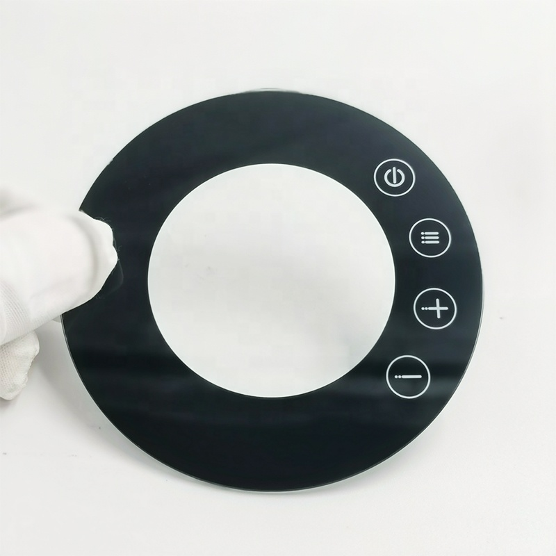 Tilpasset sort tempæreret glaspanel smart berøringstærskel ventilatorhætte hurtig installation 3M VHB 4914 tapet solid til dekoration