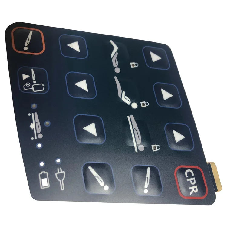  Waterproof Adhesive Control Panel Overlay Embossing Button Membrane Keypad Graphic Metal Dome Medical Equipment EU