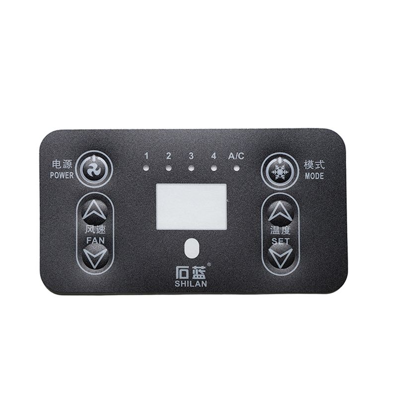 Tamaño personalizado panel de control inteligente acrílico PMMA interruptor táctil serigrafía plástica corte láser panel de visualización de aire acondicionado