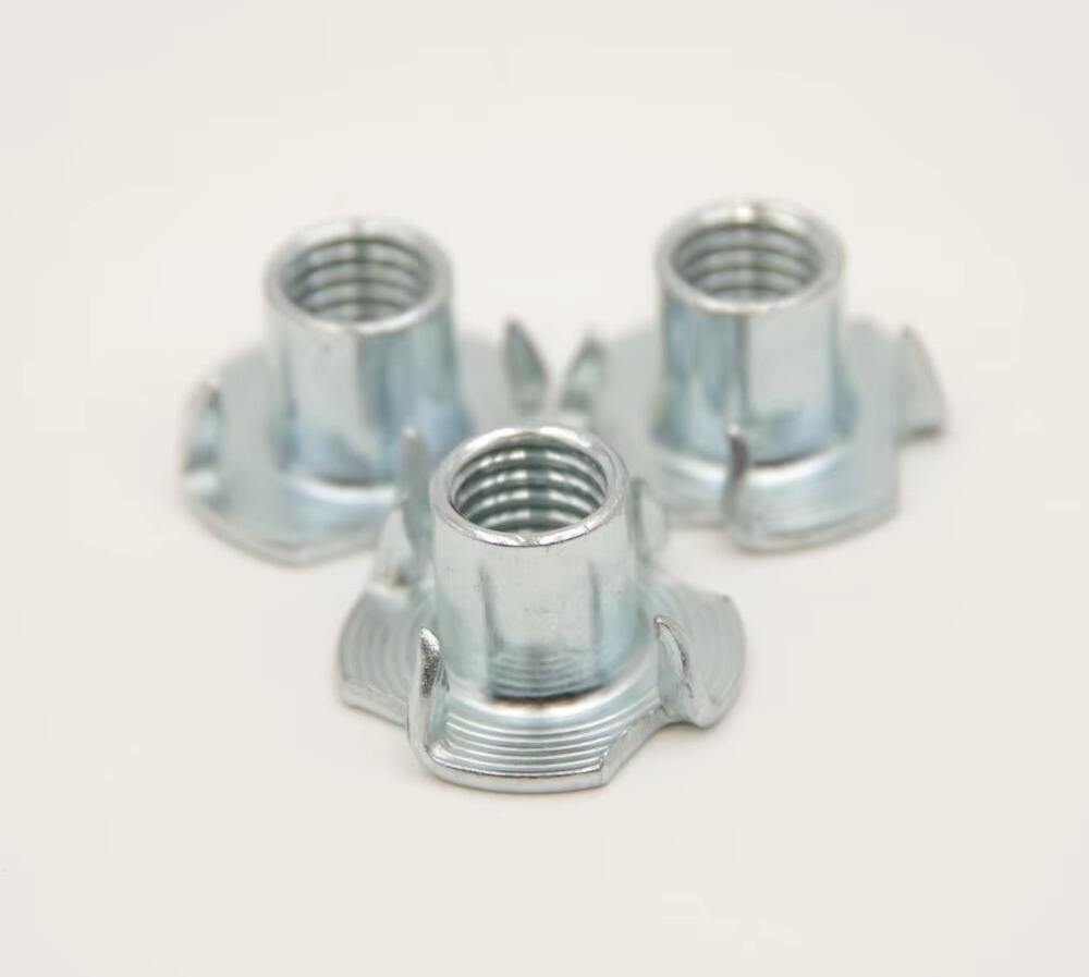 Factory Outlet M5 Stainless Steel Zinc Plated 4 Prong Tee Nut With Holes Furniture Assembly Nuts manufacture