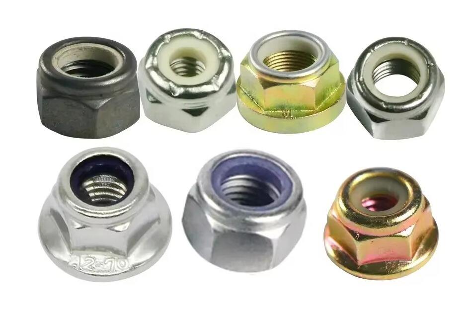 Fasteners Manufacturer Hex Nuts Anti-loosening DIN 985 Class 8/10 Nylon insert lock nuts  Zinc HDG Customized supplier