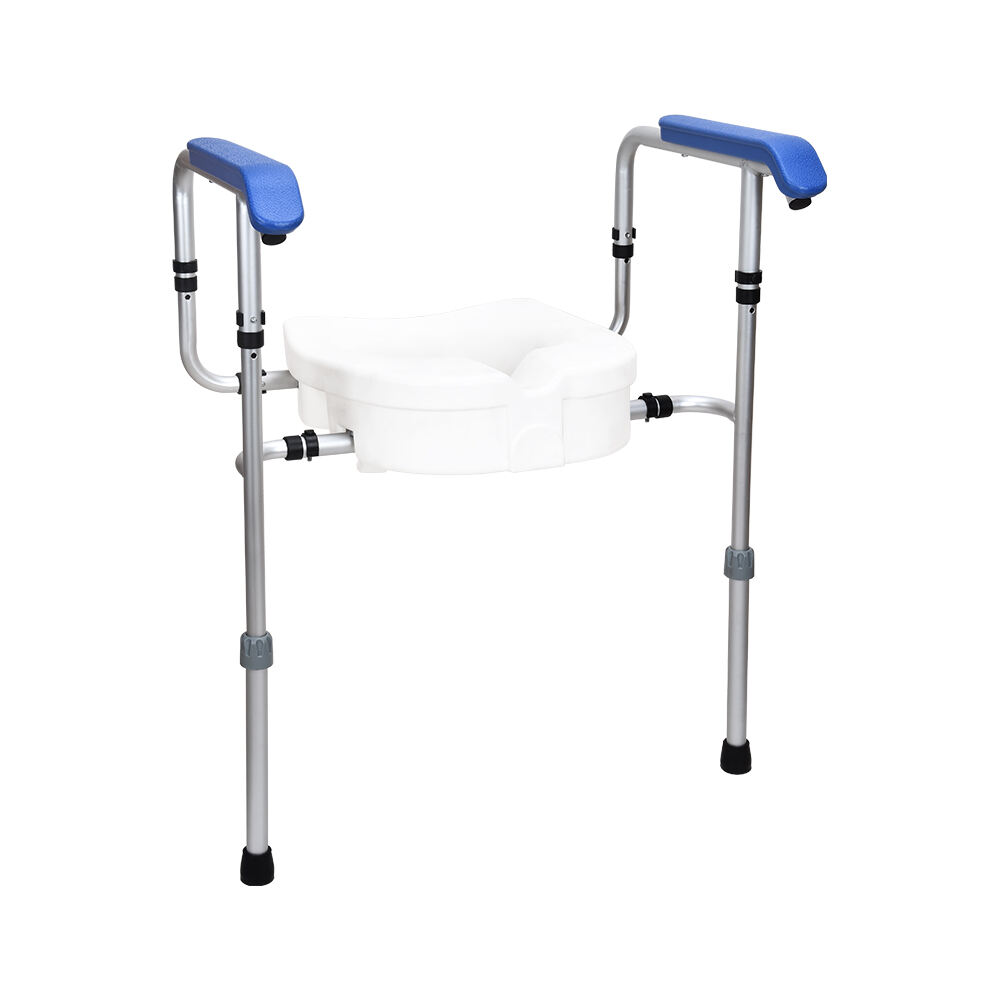 Height Adjustable Toilet Frame with Armrests, 125kg-KDB502C
