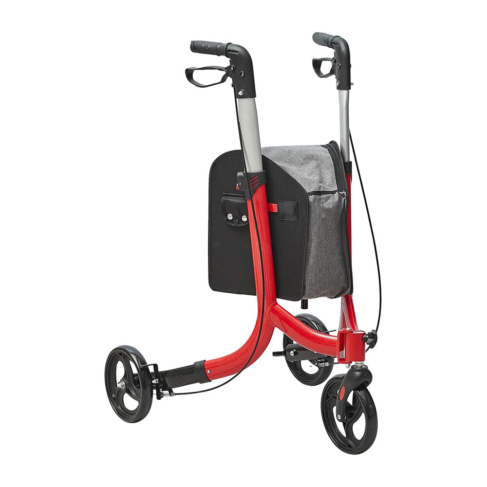 3 Wheel Folding Aluminum Rollator Walker with Bag-KDBWG917D