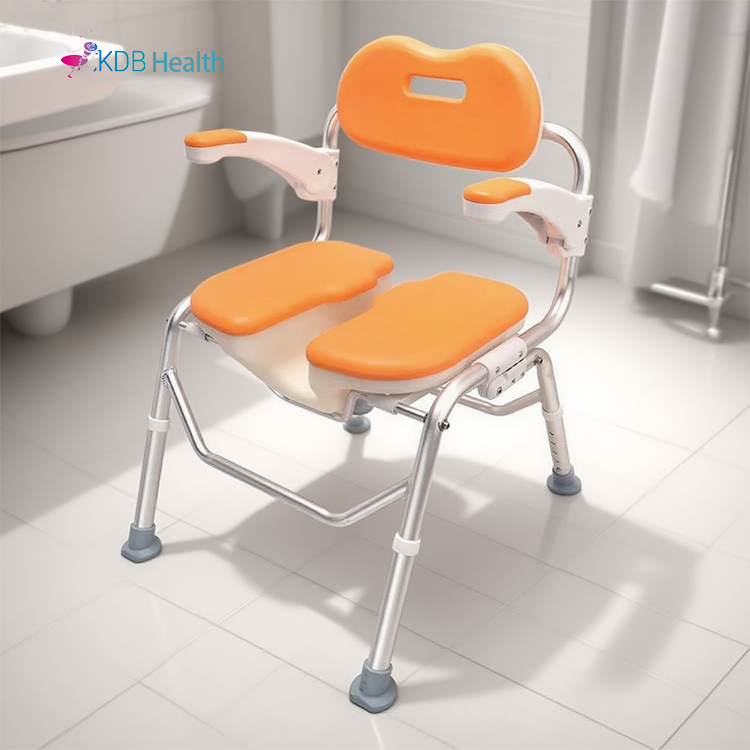 U-Shaped Shower Chair with Flip-Up Armrests