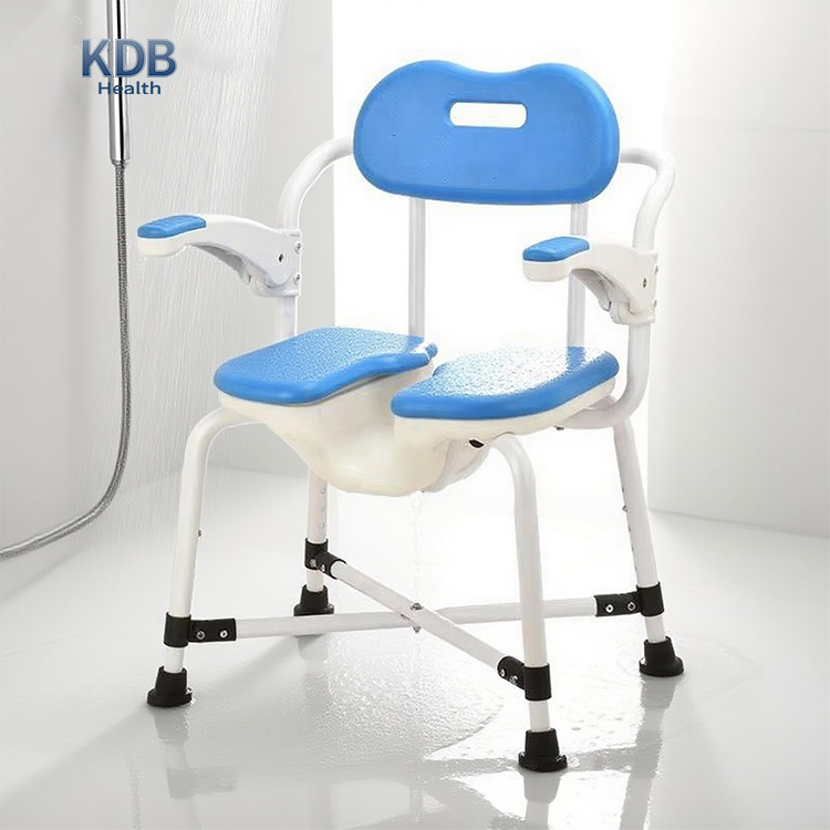 U-Shaped Shower Chair with Flip-Up Arms