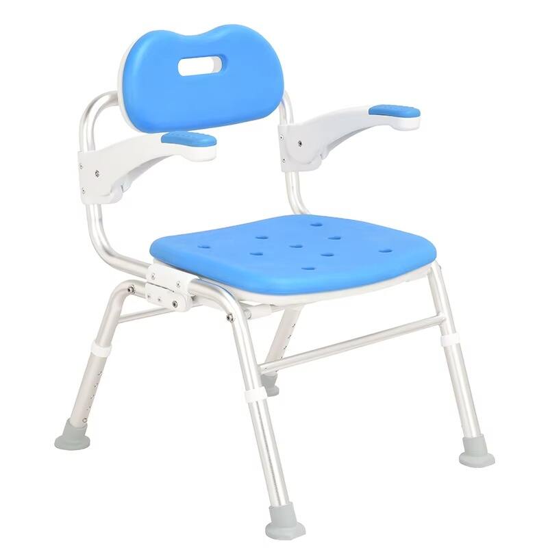 Folding Shower Chair with Flip-Up Armrests, EVA Seat-KDB795A01LG