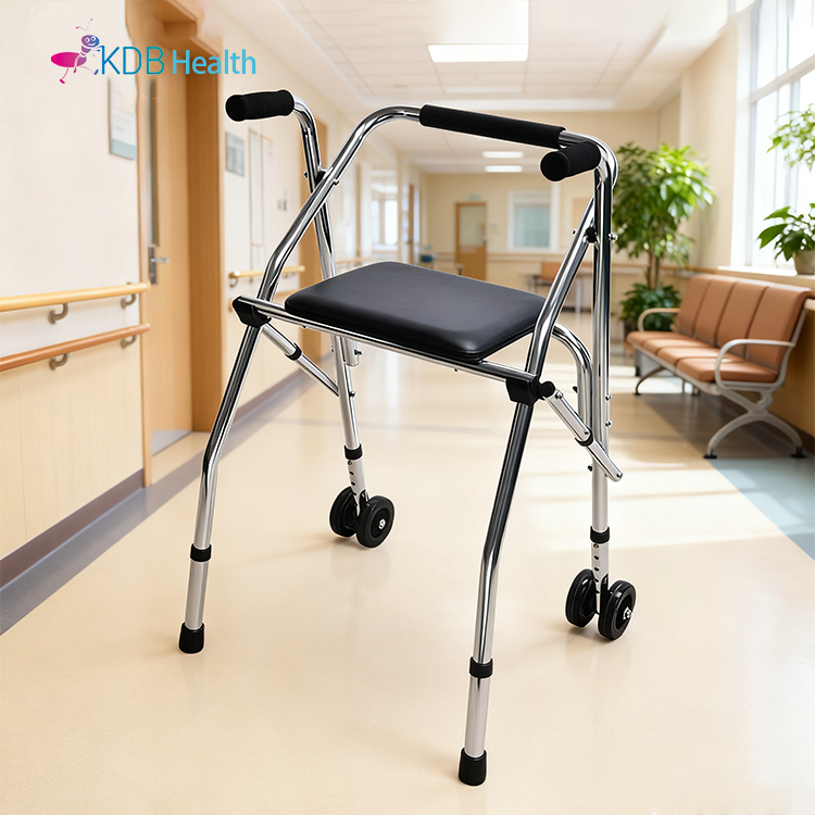 Aluminum Rollator Walker with Seat, Foldable