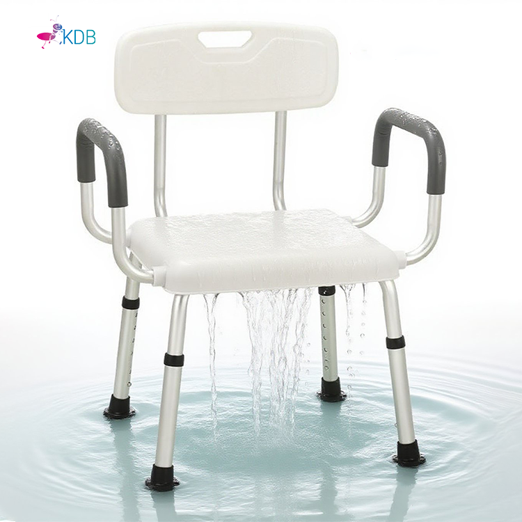 Shower Chair with Backrest and Armrests, 150kg Load