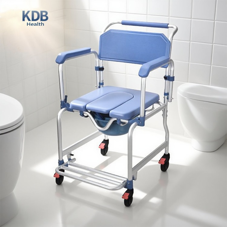 Kerusi Tongkang Beroda dengan Kursi PU dan Tangan Flip-Up