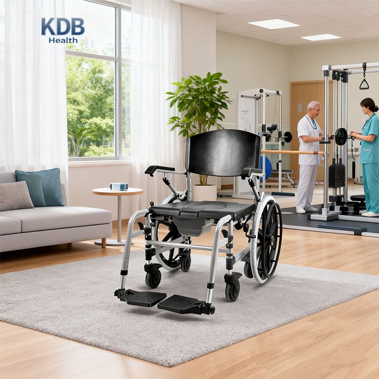  Extra-Wide Commode Chair with 24-Inch Wheels