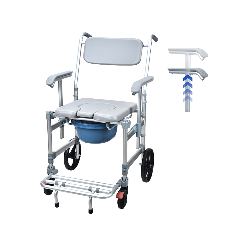 Foldable Commode Chair with Height-Adjustable Armrests – KDB615B