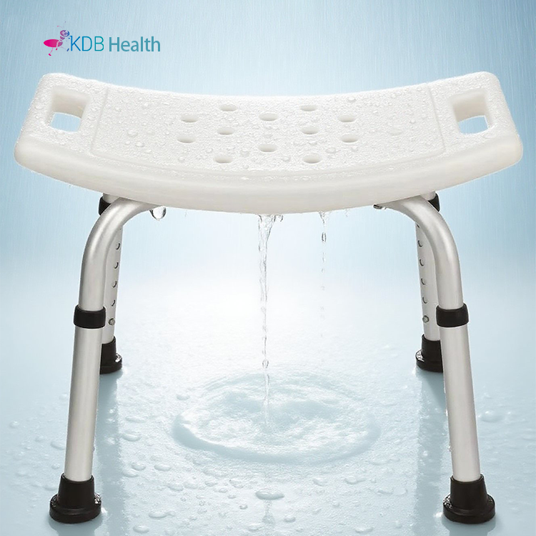 Height Adjustable Shower Stool with Drainage Seat