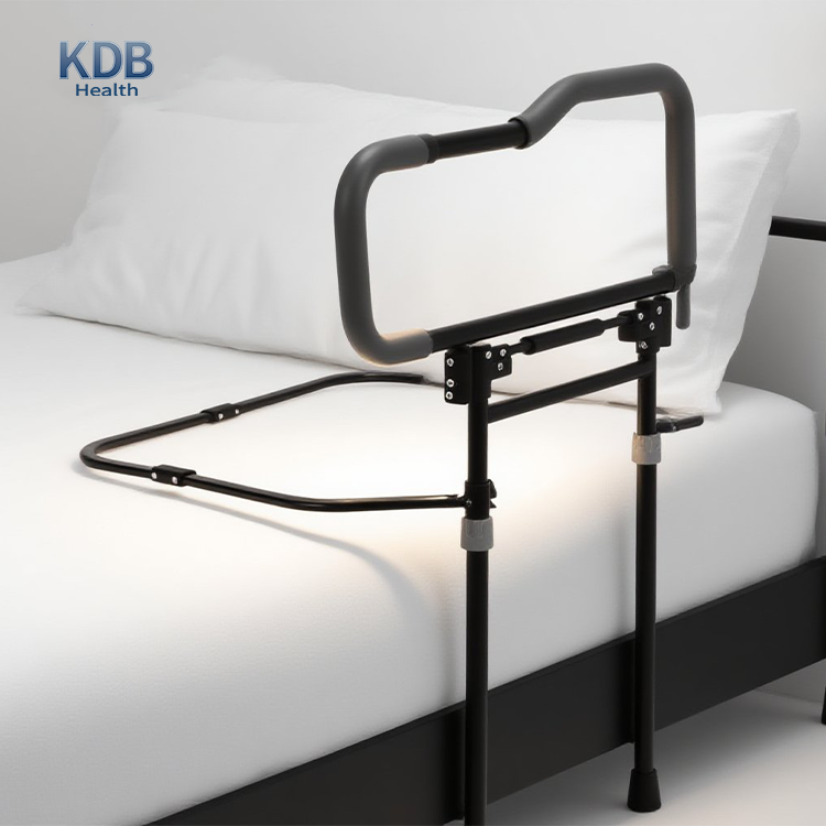 Foldable Bed Rail with Adjustable Support Legs