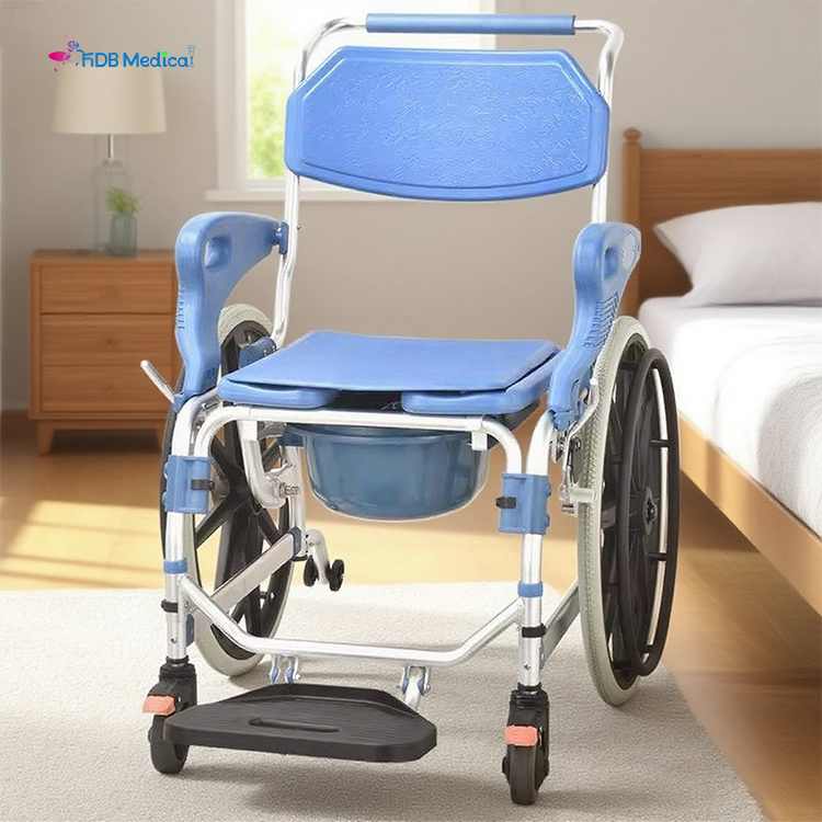 Commode Chair with 22-Inch Rear Wheels