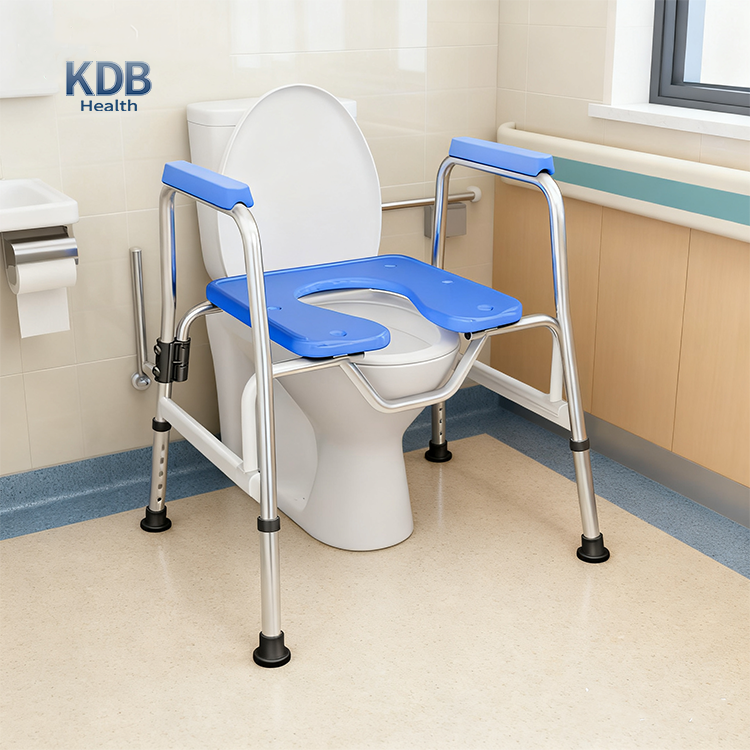 KDB603A01 3-in-1 Height Adjustable Aluminum Commode Chair