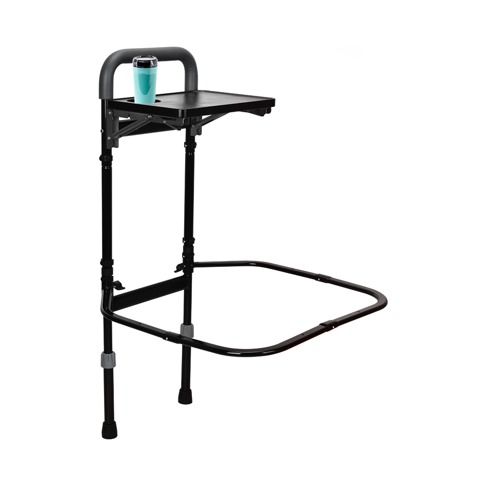Durable Safety Bedside Handrails with Reliable Support with Dining Table for Elderly Care