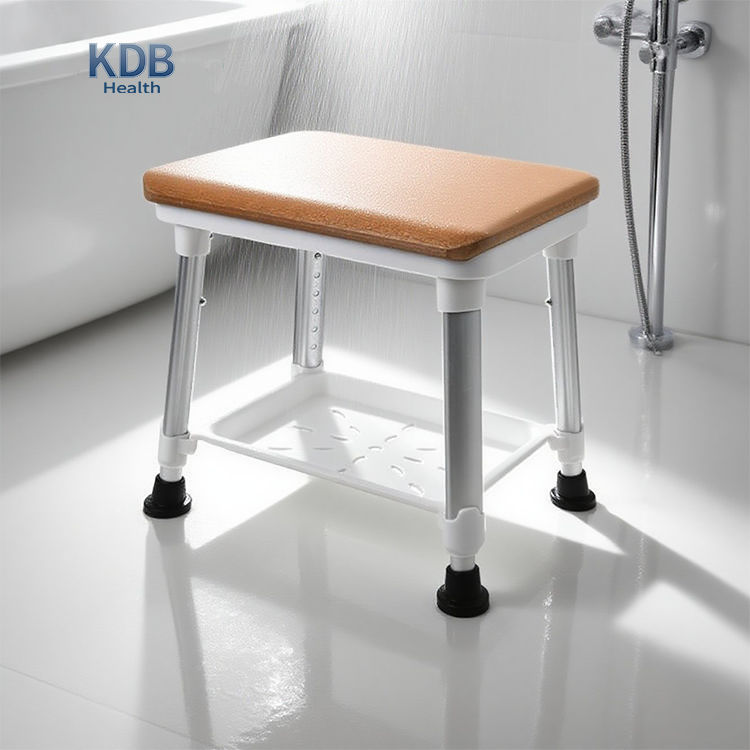 Bangku Pancuran Boleh Laras dengan Kursi Berkelihatan Kayu dan Dulang Penyimpanan