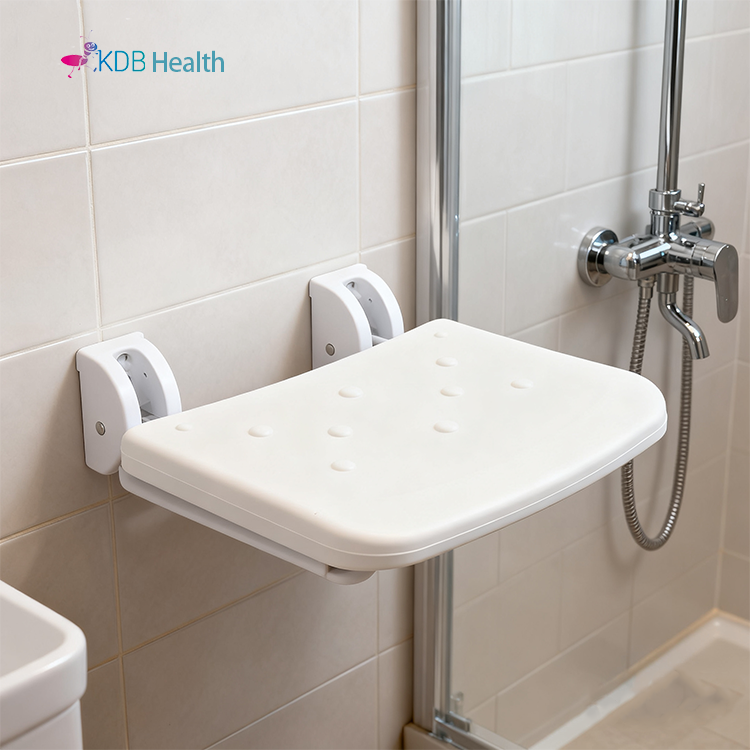 Wall-Mounted Folding Shower Seat, 304 Steel Frame