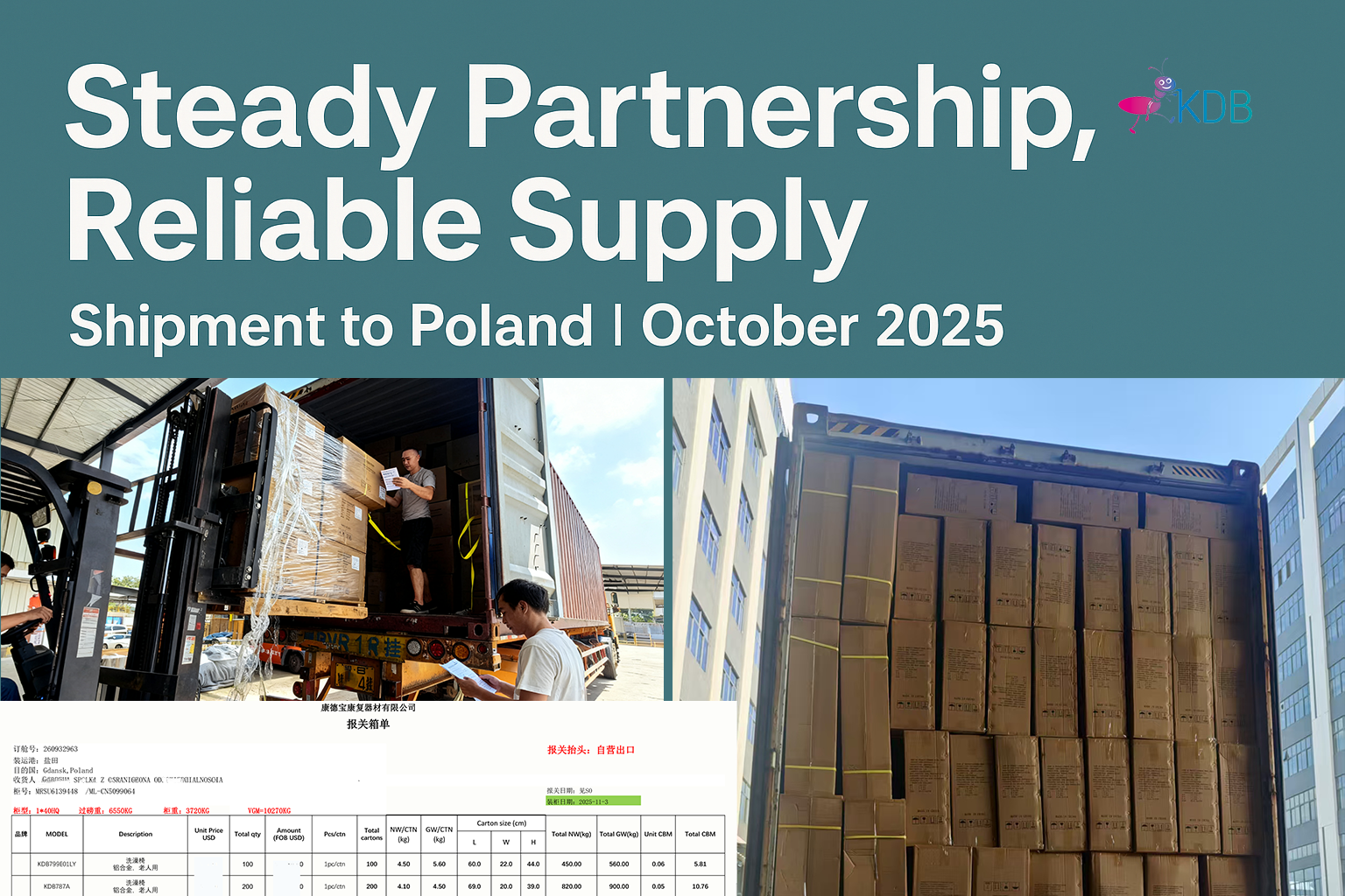 Shipment of Commode Chairs & Shower Chairs to Poland