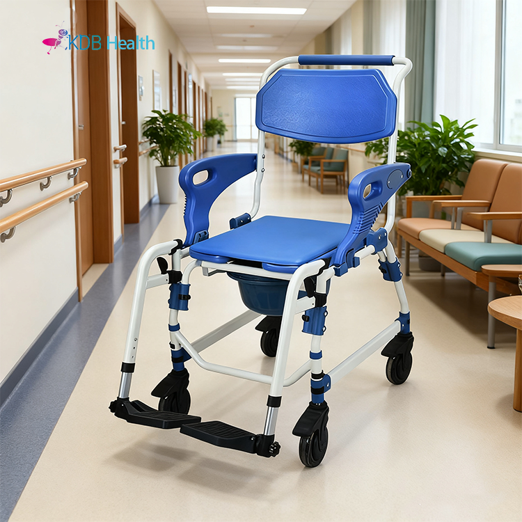 Aluminum Commode Chair with EVA Cushion, 53cm Seat Width
