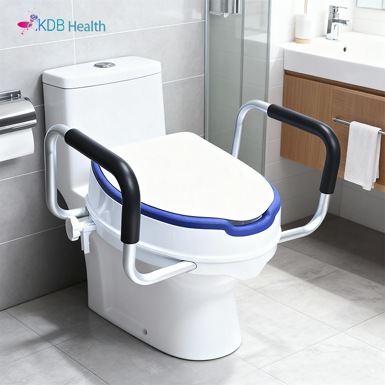 Toilet Riser with Adjustable PU Armrest 