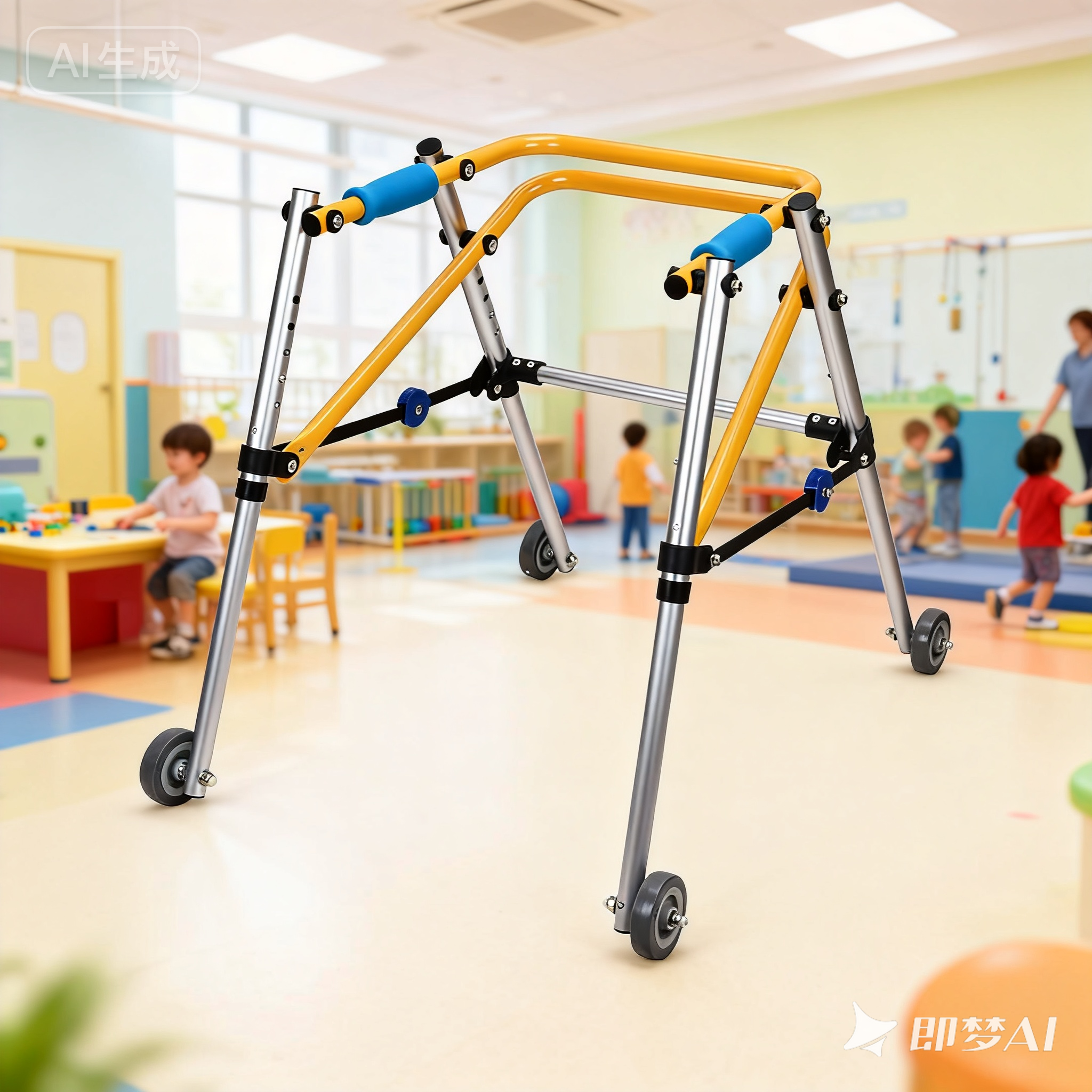 Adjustable Pediatric Walker with Folding Frame