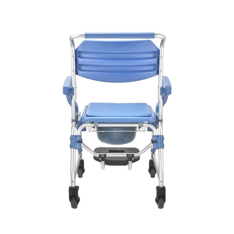The shower commode chair with wheels