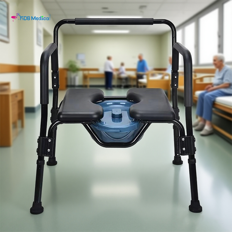 Sedia da comodo extra resistente con seduta divisa in PVC