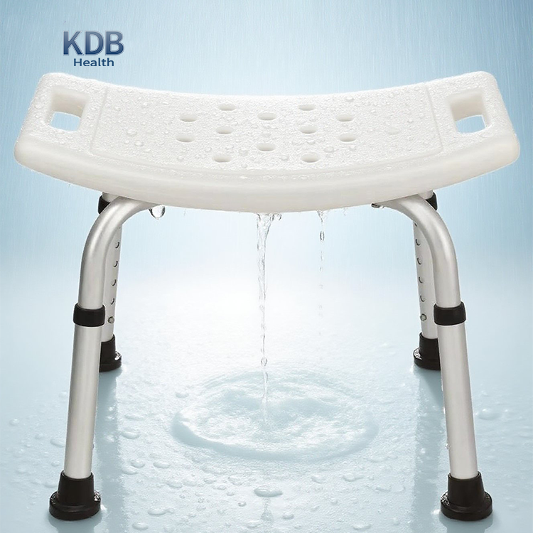 Height Adjustable Shower Stool with Drainage Seat