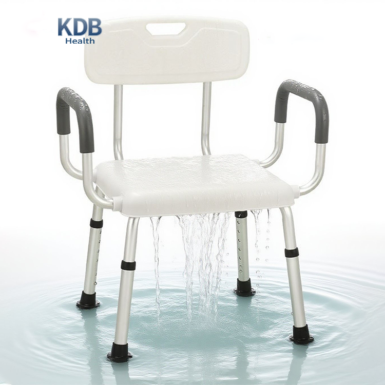 Chaise de douche avec dossier et accoudoirs, charge maximale 150 kg
