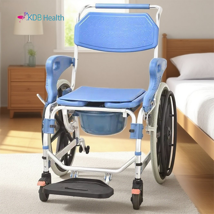 Toiletstoel met 22-inch achterwielen